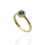Złoty pierścionek z zieloną cyrkonią próby 0,585 - 3