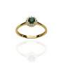 Złoty pierścionek z zieloną cyrkonią próby 0,585 - 2