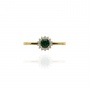 Złoty pierścionek z zieloną cyrkonią próby 0,585 - 4