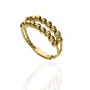 Złoty pierścionek próby 0,585 z diamentowanymi kuleczkami - 3