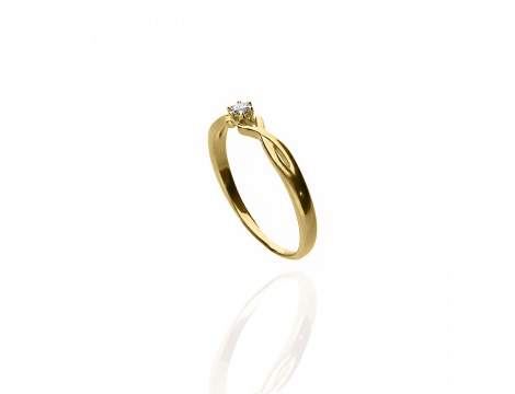 Złoty pierścionek zaręczynowy z cyrkonią próby 0,585 - 2