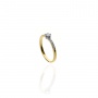 Złoty pierścionek zaręczynowy próby 0,585 z cyrkoniami - 3