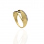 Złoty pierścionek obrączkowy próby 0,585 z cyrkoniami - 3