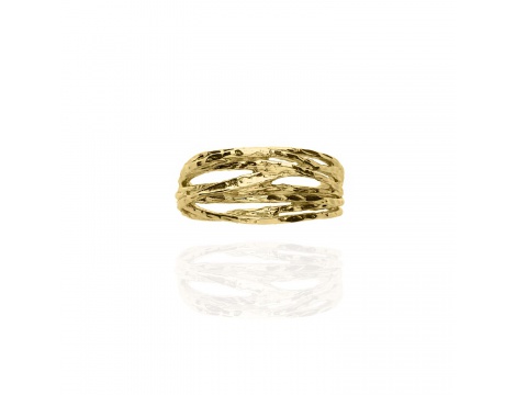 Złoty nietuzinkowy pierścionek próby 0,585 - 3