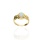 Złoty pierścionek próby 0,585 z syntetycznym opalem