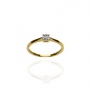 Złoty pierścionek zaręczynowy próby 0,585 z brylantem 0,015 ct - 2