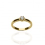 Złoty pierścionek zaręczynowy próby 0,585 z brylantem 0,23 ct - 2