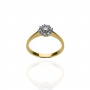Złoty pierścionek zaręczynowy próby 0,585 z brylantami 0,34 ct - 2