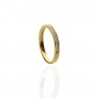 Złoty pierścionek obrączkowy próby 0,585 z brylantami 0,23 ct - 3