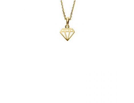 Złoty wisiorek próby 0,585 w kształcie diamentu