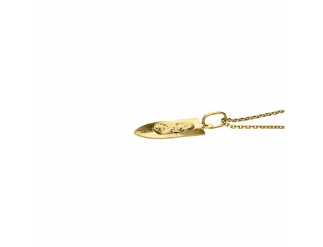 Złoty medalik o nietuzinkowym kształcie próby 0,585 z wizerunkiem Matki Boskiej Częstochowskiej - 2