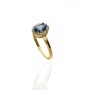 Złoty pierścionek próby 0,585 z niebieską cyrkonią - 3