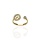 Złoty pierścionek próby 0,585 dzielony, koniczynka z cyrkoniami