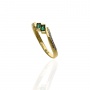 Złoty pierścionek próby 0,585 z zielonymi cyrkoniami - 3