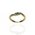 Złoty pierścionek próby 0,585 z zielonymi cyrkoniami