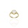 Złoty pierścionek próby 0,585 koniczyna z masą perłową