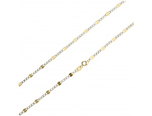 Złoty łańcuszek próby 0,585 fasolka w dwóch kolorach 45 cm/ 2,1-3,3 mm