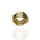 Złoty pierścionek obrączkowy próby 0,585 z motywem kwiatu
