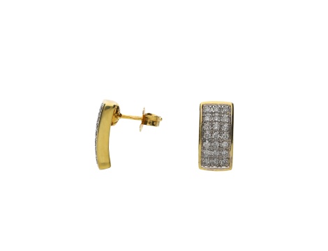 Złote kolczyki wkrętki próby 0,585 z brylantami 0,32 ct - 2