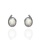 Kolczyki z białego złota próby 0,750 z brylantami 0,22 ct i naturalnymi perłami