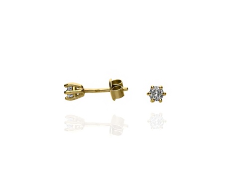 Złote kolczyki wkrętki próby 0,585 z brylantami 0,25 ct - 2