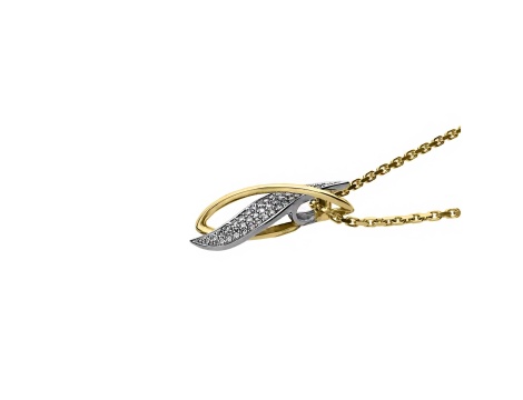 Złoty wisiorek w dwóch kolorach próby 0,585 z brylantami 0,2 ct - 2