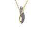 Złoty wisiorek w dwóch kolorach próby 0,585 z brylantami 0,2 ct - 2
