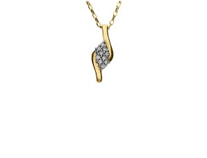 Złoty wisiorek próby 0,585 z brylantami 0,19ct