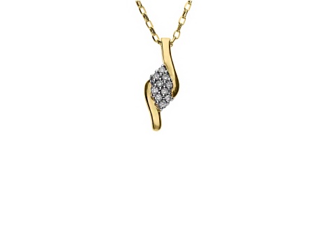 Złoty wisiorek próby 0,585 z brylantami 0,19ct