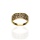 Złoty szeroki pierścionek próby 0,585 z kolorowymi cyrkoniami