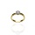 Złoty pierścionek próby 0,585 z cyrkonią osadzoną w plecionej koronie