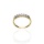 Złoty pierścionek próby 0,585 z prostokątnymi cyrkoniami