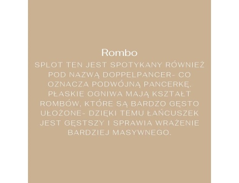 Złoty łańcuszek próby 0,585 rombo 45 cm/ 2,7 mm - 2
