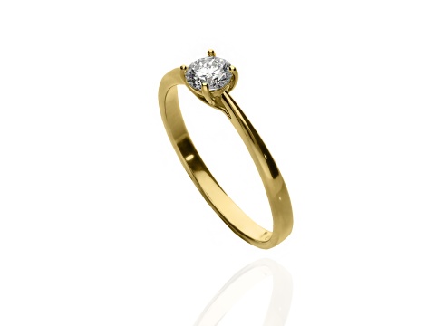 Złoty pierścionek próby 0,585 z brylantem 0,46 ct - 2