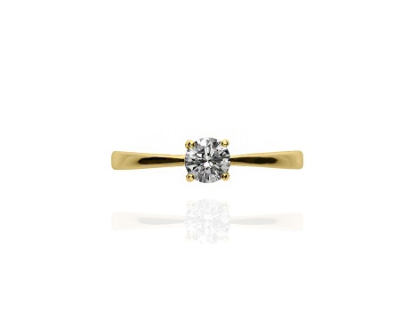 Złoty pierścionek próby 0,585 z brylantem 0,46 ct - 3