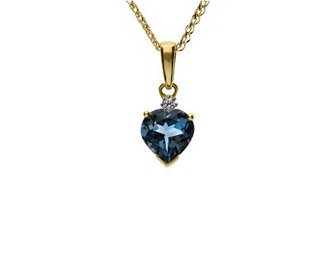 Złoty wisiorek próby 0,585 z topazem 1,3 ct i brylantem 0,02 ct