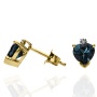 Złote kolczyki wkrętki próby 0,585 z topazem 1,8 ct i brylantami 0,01 ct - 3