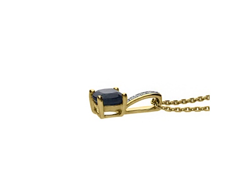 Złoty wisiorek próby 0,585 z szafirem 1,25 ct i brylantami 0,03 ct - 2