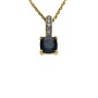 Złoty wisiorek próby 0,585 z szafirem 1,25 ct i brylantami 0,03 ct - 2