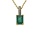 Złoty wisiorek próby 0,585 ze szmaragdem 0,7 ct o brylntami 0,02 ct