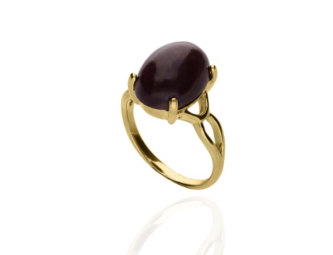 Złoty pierścionek próby 0,585 z rubinem 12,95 ct - 2