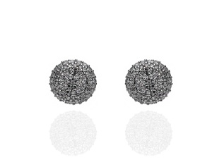 Złote kolczyki wkrętki próby 0,585 z diamentami 0,44ct