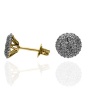 Złote kolczyki wkrętki próby 0,585 z diamentami 0,44ct - 3