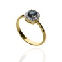 Złoty pierścionek próby 0,585 z szafirem 0,58ct i brylantami 0,10ct - 3