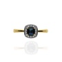 Złoty pierścionek próby 0,585 z szafirem 0,58ct i brylantami 0,10ct - 4