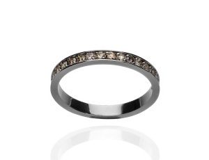 Pierścionek z białego złota próby 0,585 z brylantami 0,34ct