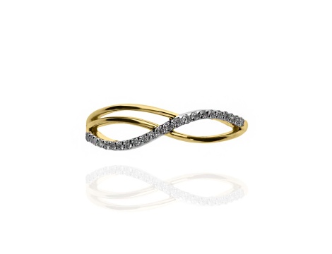 Złoty pierścionek próby 0,585 z brylantami 0,16ct - 3