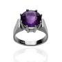 Pierścionek z białego złota próby 0,585 z ametystem 3,48ct - 2