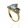 Złoty pierścionek próby 0,585 z topazami 4,78 ct i brylantami 0,07ct - 3