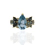 Złoty pierścionek próby 0,585 z topazami 4,78 ct i brylantami 0,07ct - 4